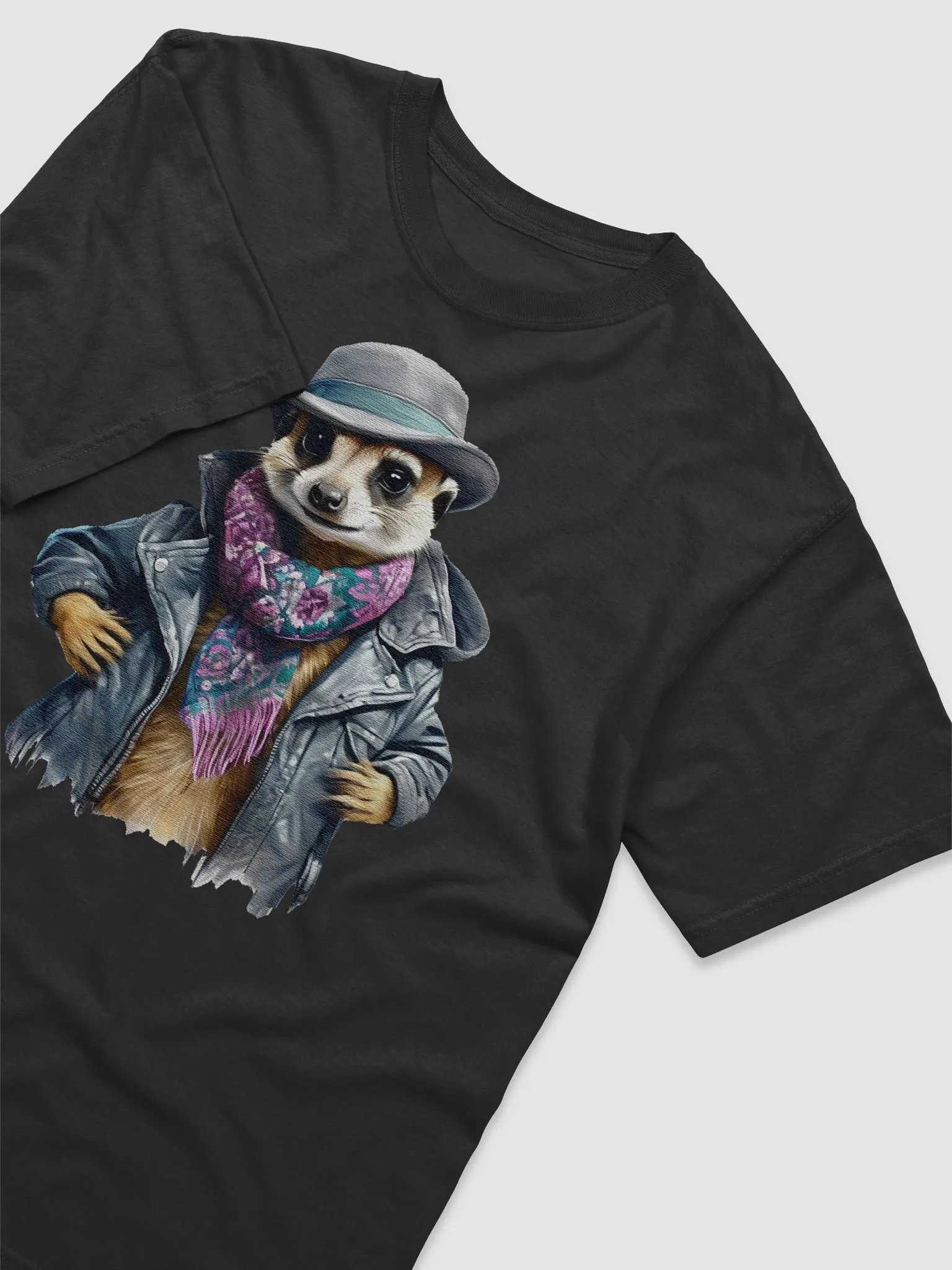 Meerkat wearing a jackets hat and a scarf product image (3)