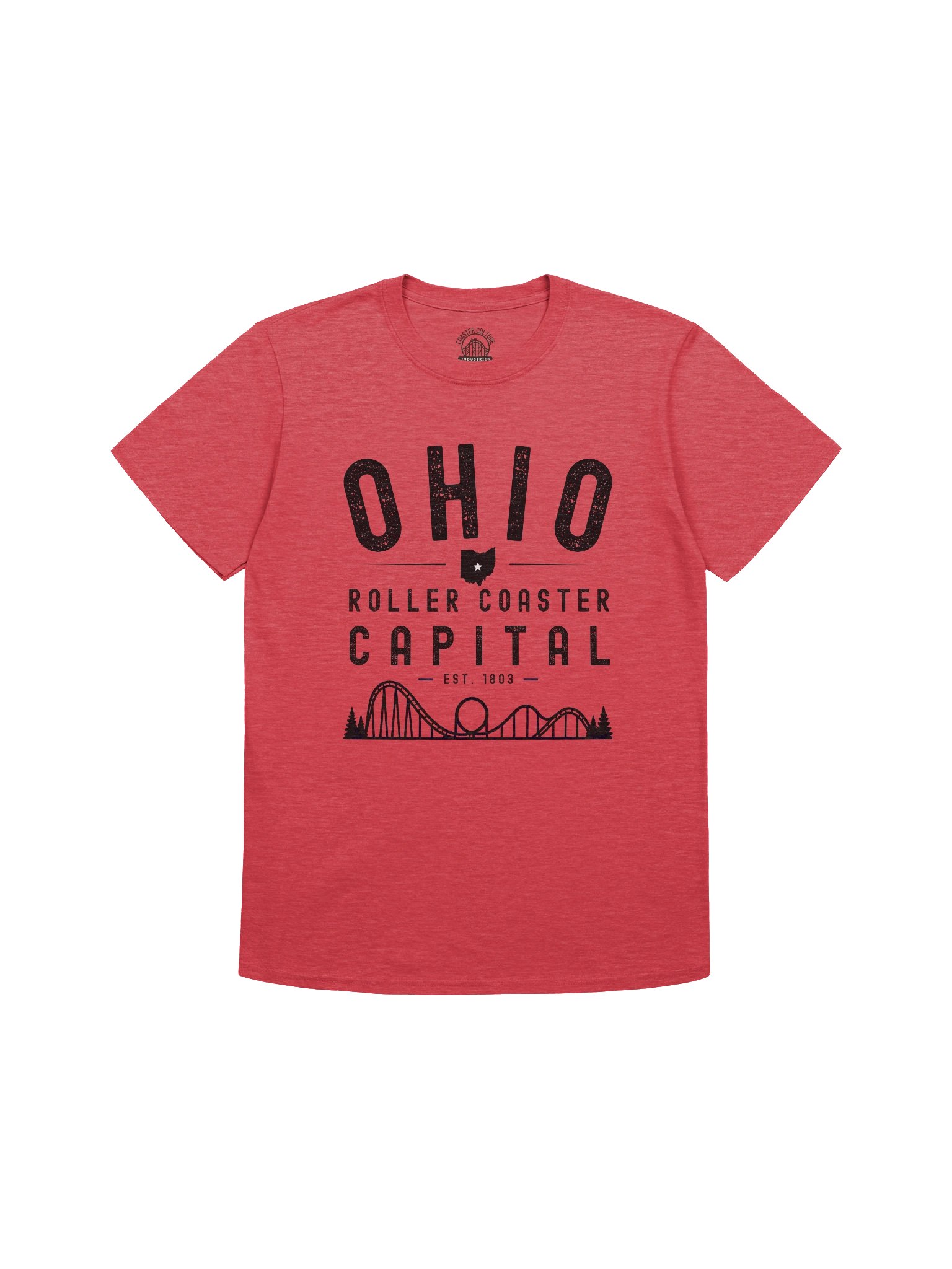 Ohio Roller Coaster Capital Vintage T‑Shirt – Est. 1803 Coaster Culture Tee product image (2)