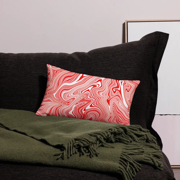 Premium Pillow Case - Red and White Liquid Swirls product image (1)