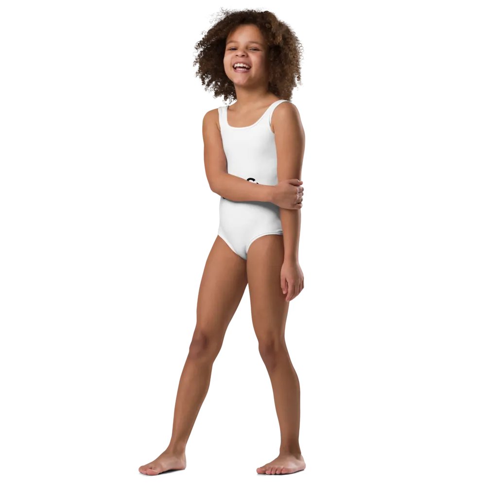Unique All-Over Print Kids Swimsuit in White - Exclusive TDS Music Designs for Toddlers (2T-7) product image (4)