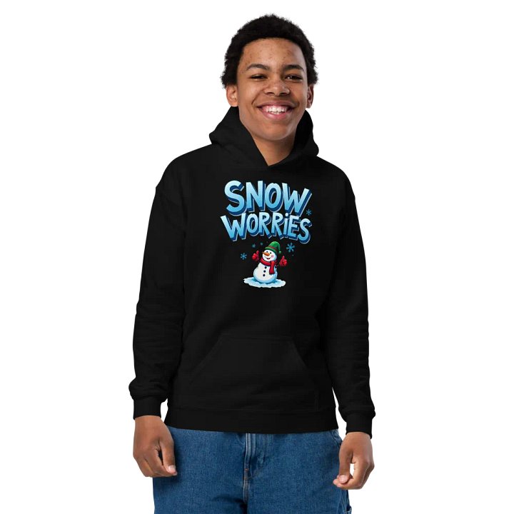 Cheerful Snowman Youth Hoodie product image (5)
