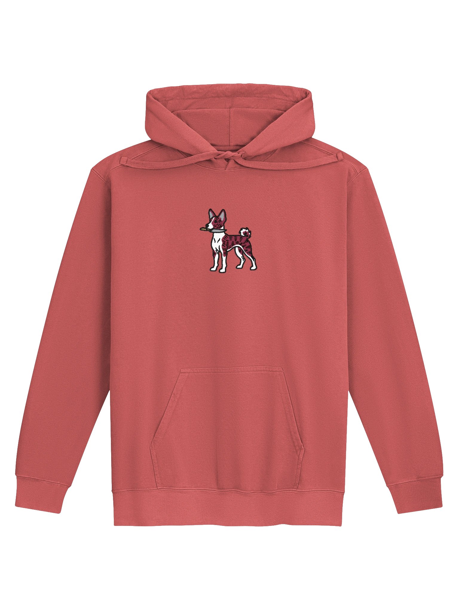 Funny Chibi-Style Basenji(Brindle) Embroidered Premium Hoodie product image (25)
