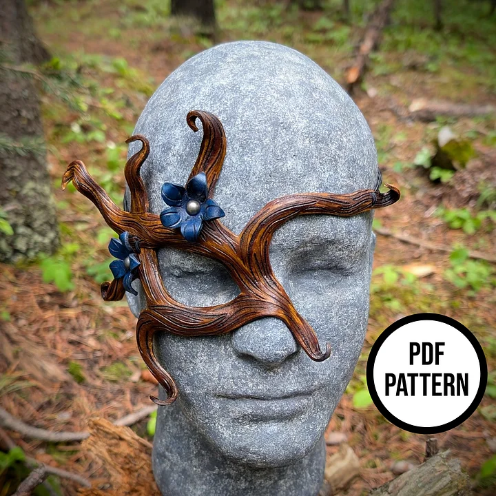 Woodland Half Mask - PDF Pattern for Leathercraft product image (2)