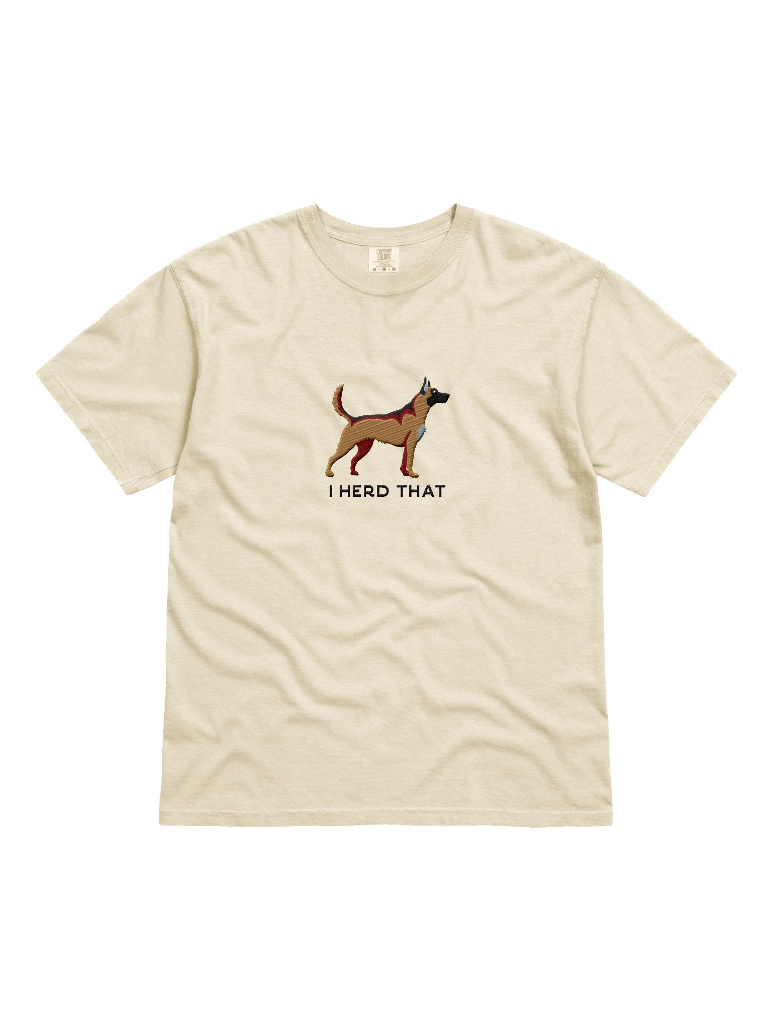 I Herd That T-Shirt(Embroidered) of a Dutch Shepherd(Tan) product image (4)