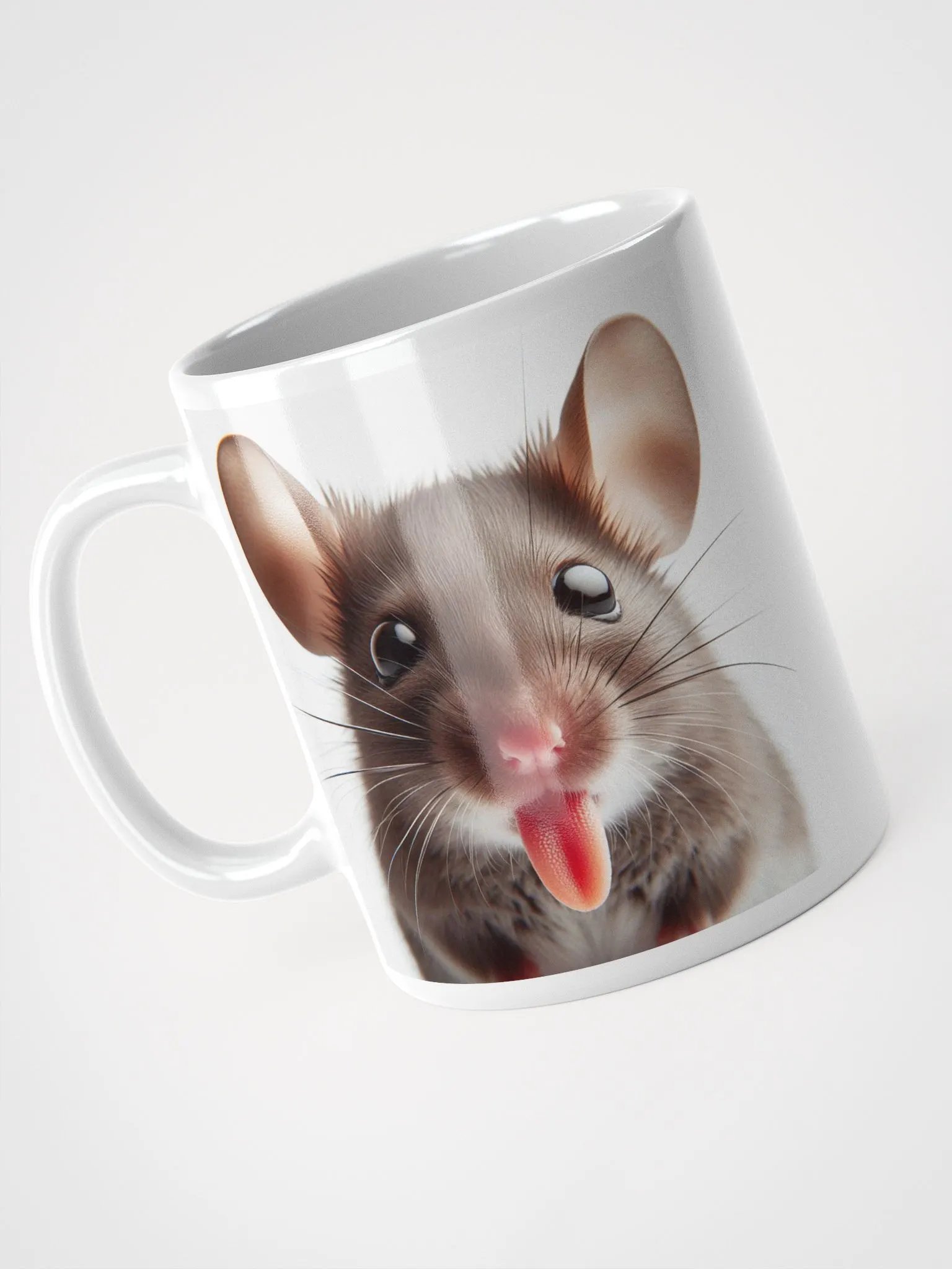 Rude Mouse #Humorous Glossy Mug - White product image (3)