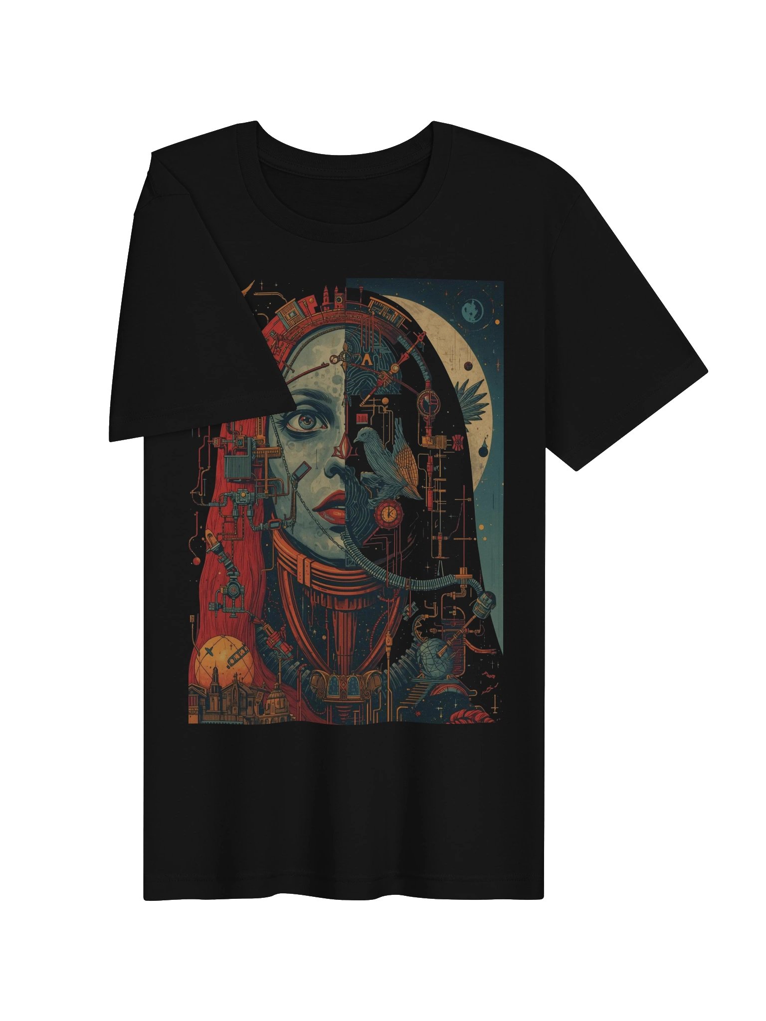 Mechanical vs. Celestial Split-Face Lightweight T-Shirt product image (6)