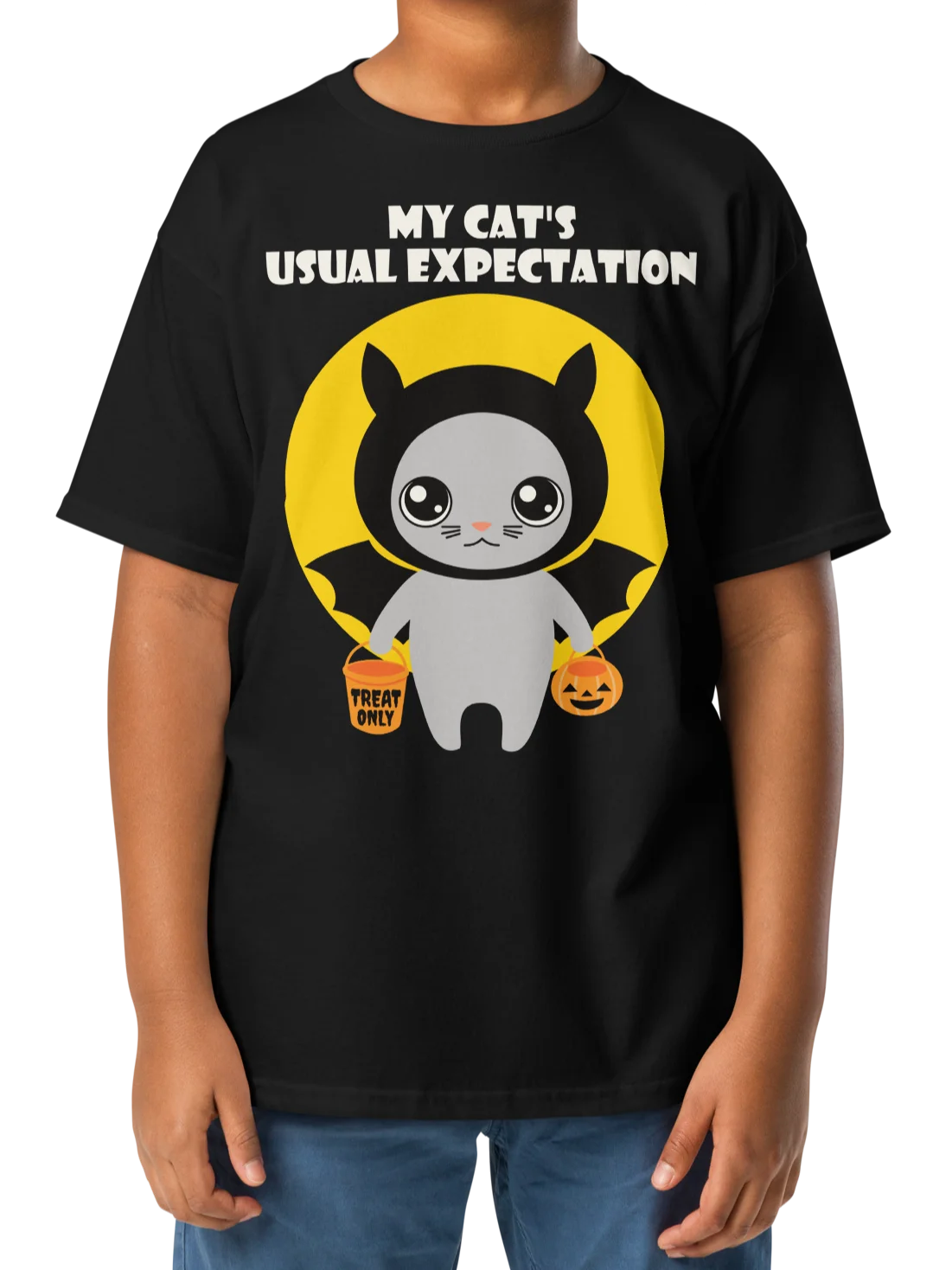 Halloween Cat (Expectation of Treats) - Youth Heavyweight T-shirt product image (4)