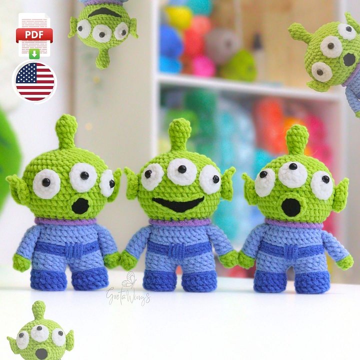 Toy Story Inspired Alien Amigurumi Crochet Pattern product image (1)