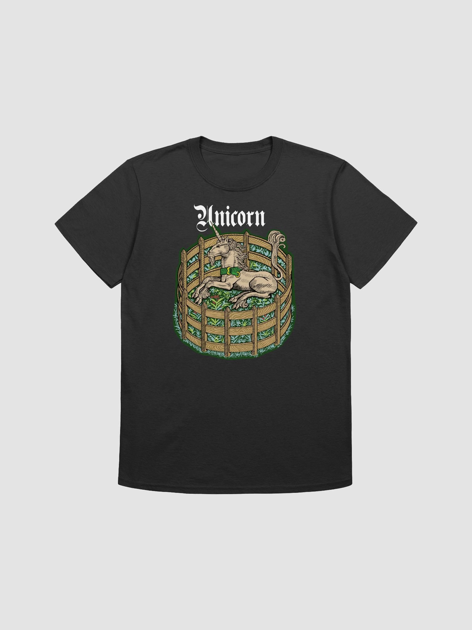 Unicorn: A great Medieval history tapestry T-shirt design product image (1)