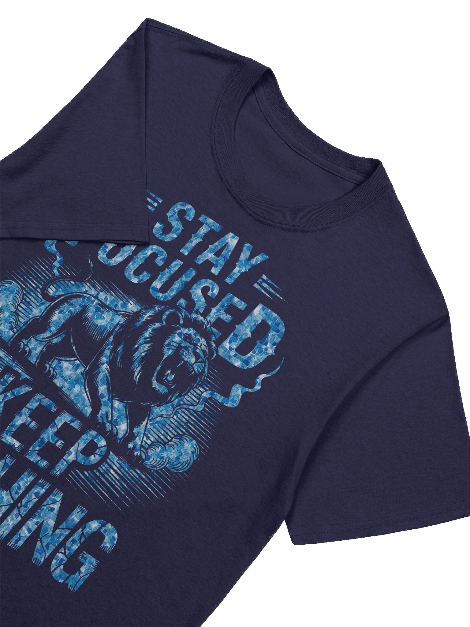Stay Focused – Keep Pushing V4 Graphic T-Shirt Speckled Blue product image (16)