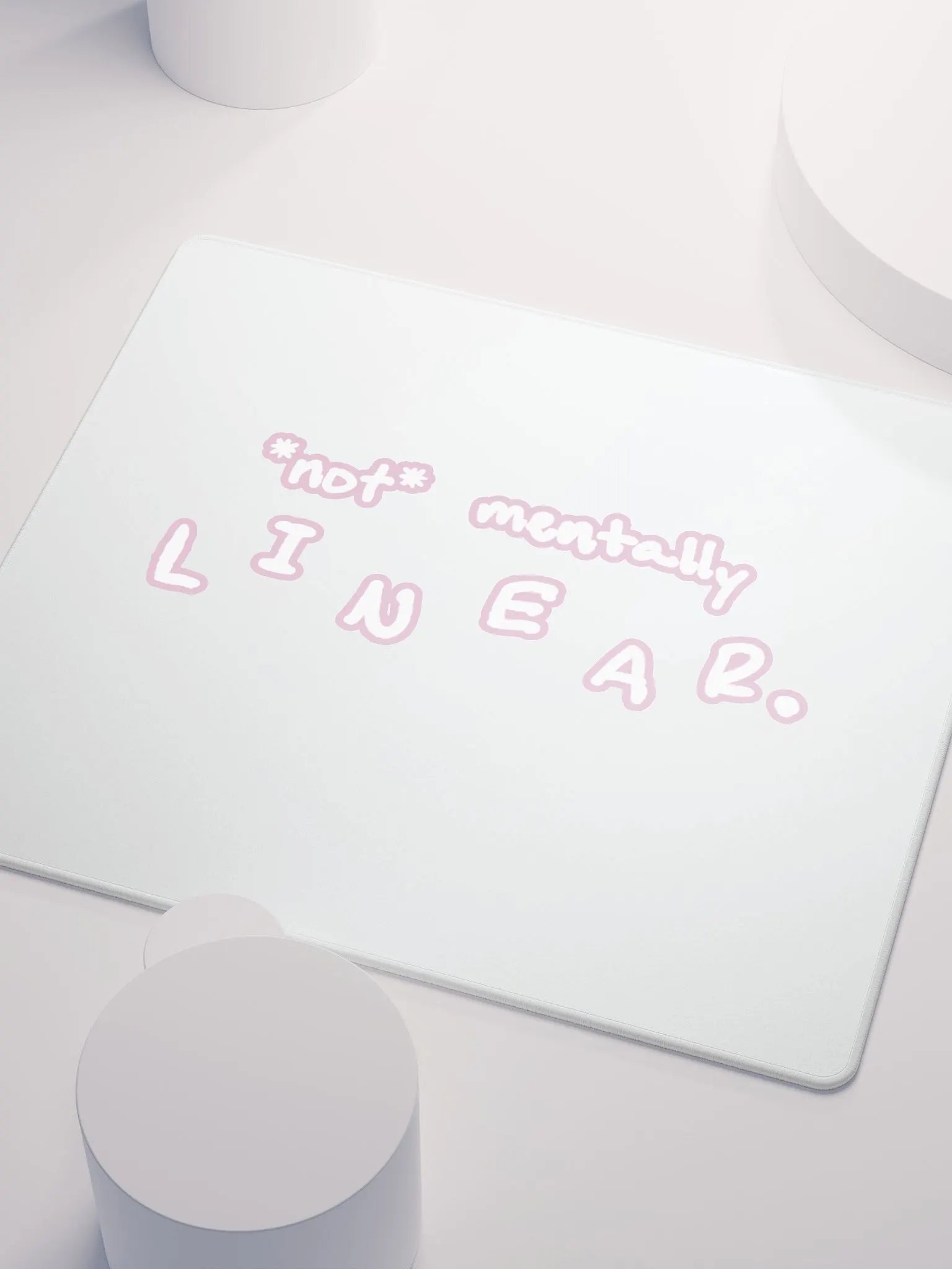 *not* mentally linear (lined design, #E1B9CE) mouse pad product image (3)