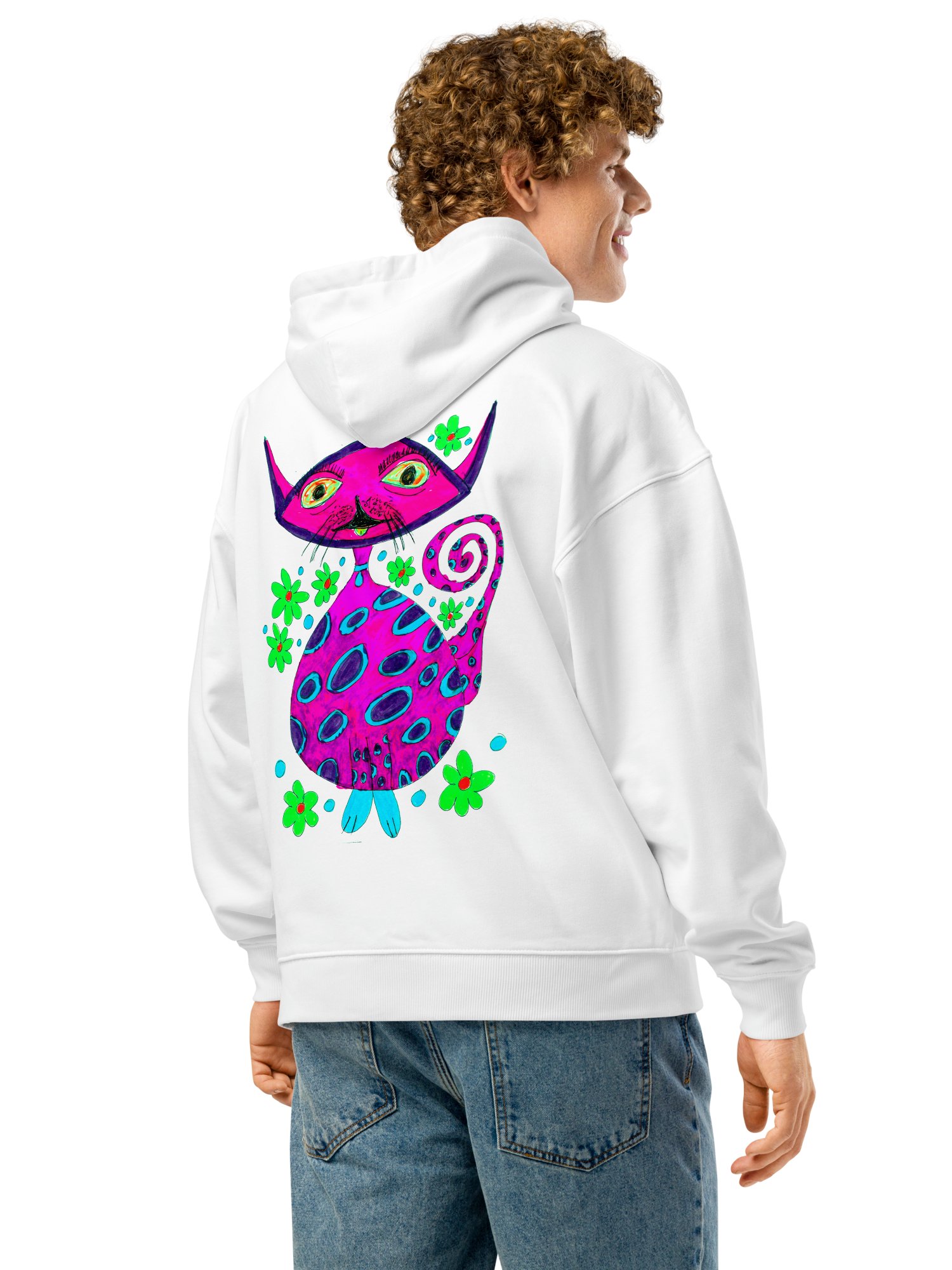 Abstract Cosmic Cat Unisex Hoodie product image (4)
