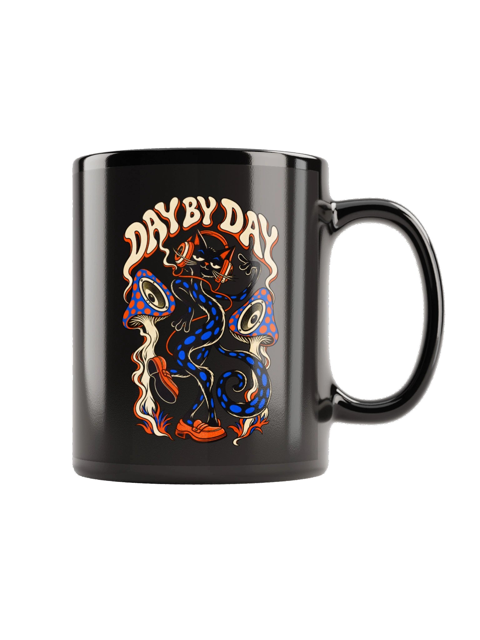 DAY BY DAY Psychedelic Cat Music Studio Mug product image (6)