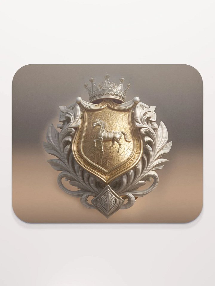 White & Gold Horse Classic Mouse Pad product image (2)