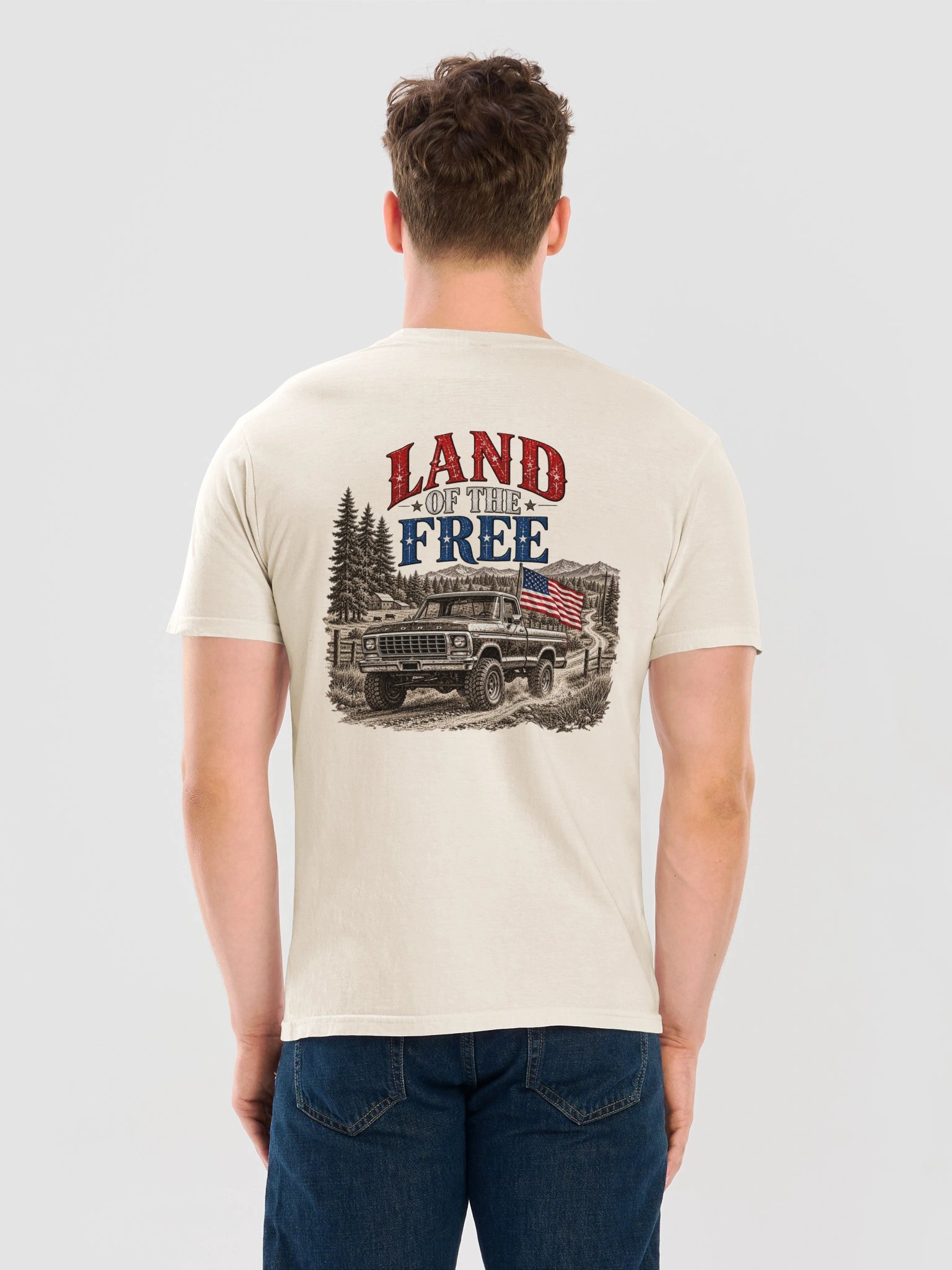 Land of the Free Vintage Truck Unisex Tee product image (12)