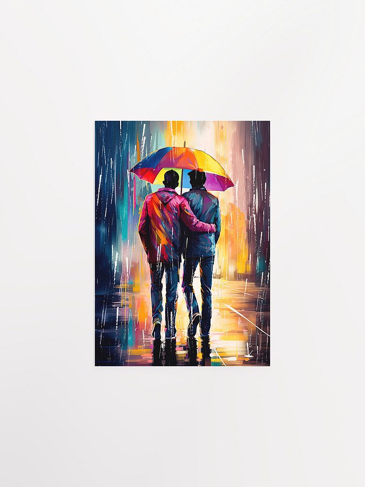 Gay Love In The Rain – Romantic Studio Art Print product image (1)