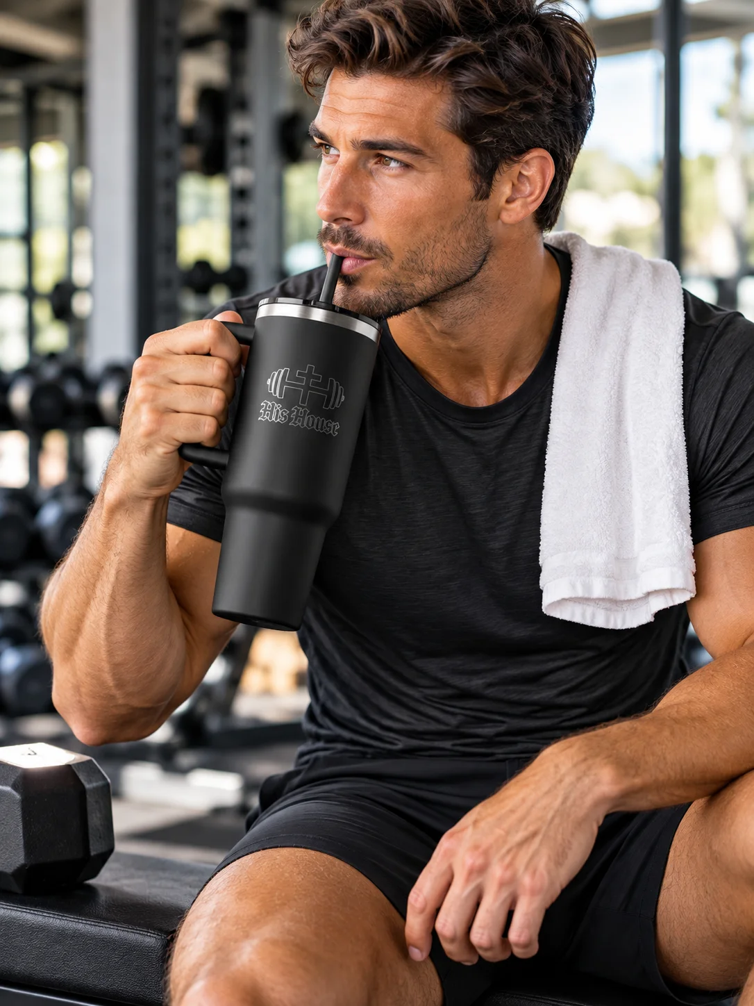 His House Vacuum Insulated Travel Tumbler With Straw by His House