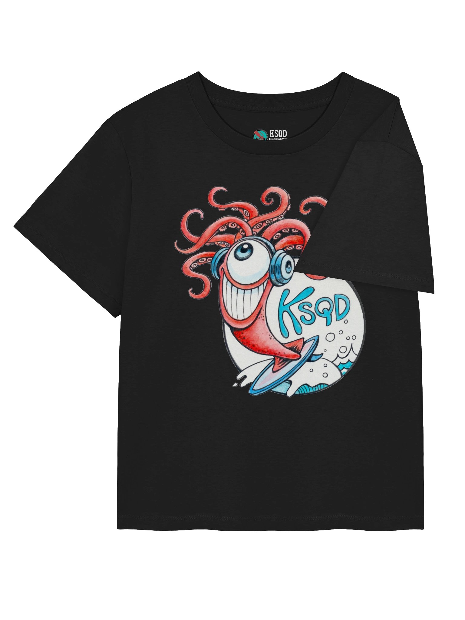 KSQD 2026 Winning Design – Squid & Ocean Organic Ribbed Neck Dark Edition T-Shirt product image (8)