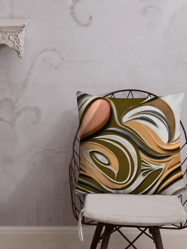 Abstract Meditation Yogi in Earth Tones Painted Premium Accent Pillow product image (4)