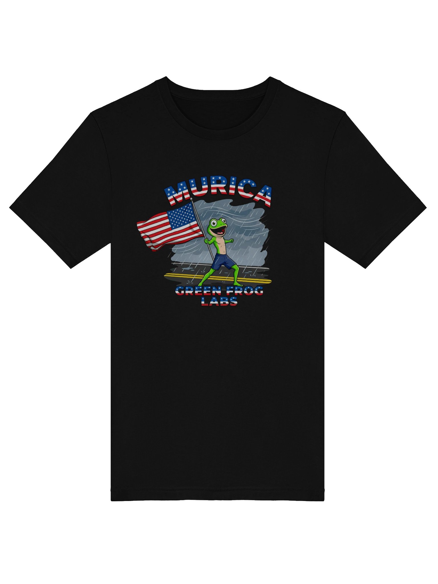 Funny Murica Frog Tee - Patriotic Green Frog Labs Flag Meme Shirt product image (5)