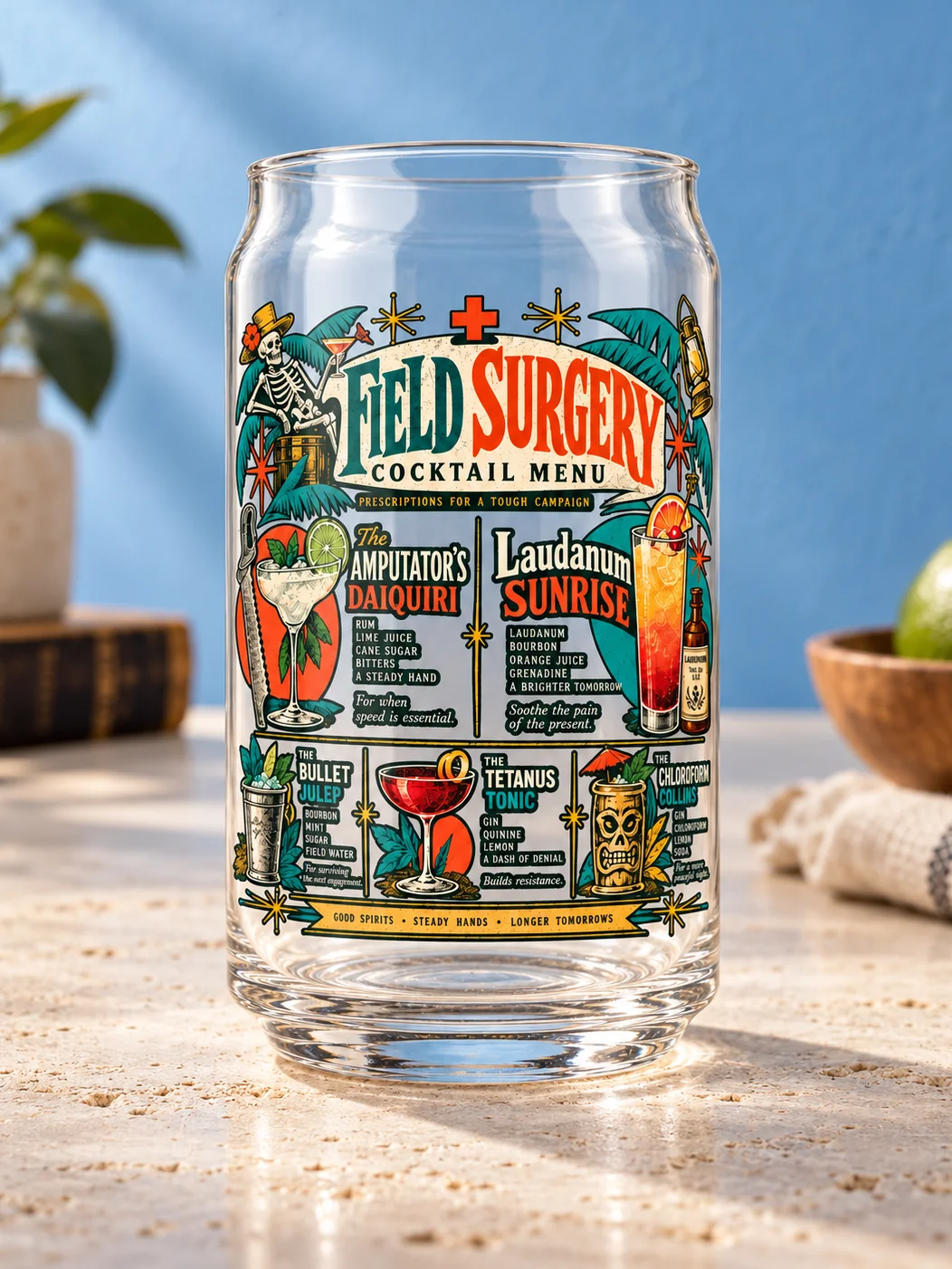 Prescriptions for a Tough Campaign: Field Surgery Cocktail Glass product image (1)