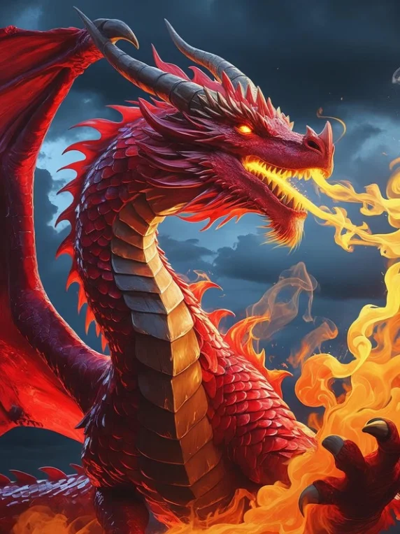Dragons breathing fire Wall Art product image (1)