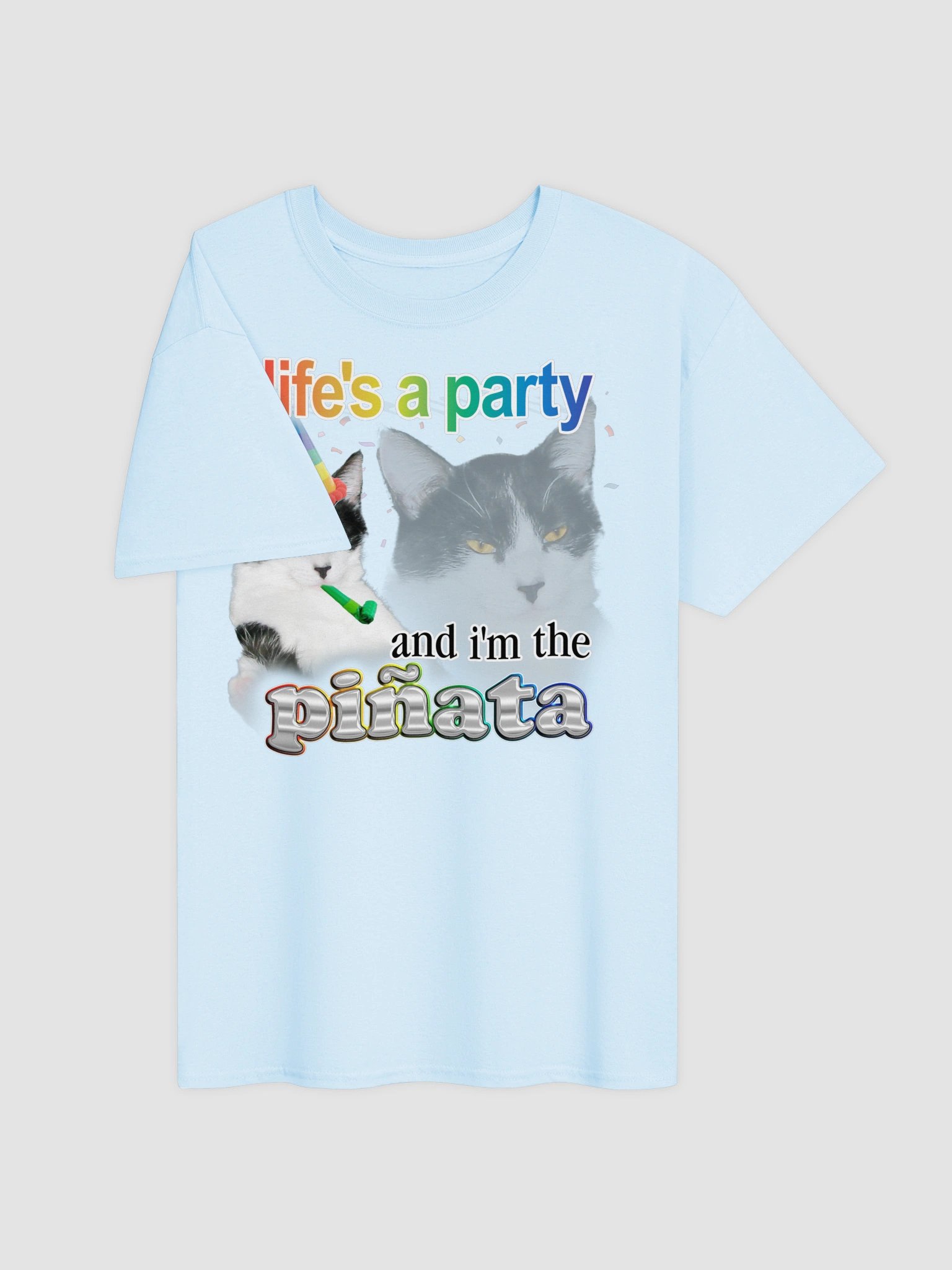 Life's a Party (and I'm the Piñata) cat T-shirt product image (4)