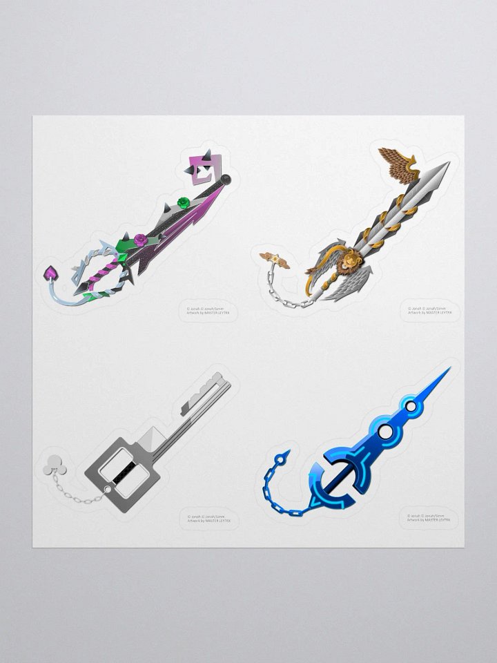 Custom Keyblade Sticker Sheet 11 - Paradox Keyblades product image (1)