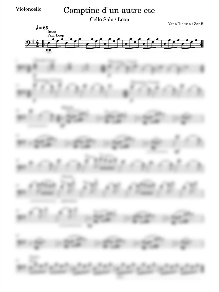Yann Tiersen - Comptine d'un autre ete (Cello Solo) product image (1)