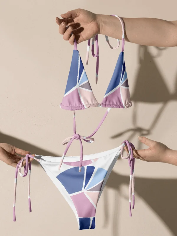 Pastel Geometric All-Over Print String Bikini product image (6)