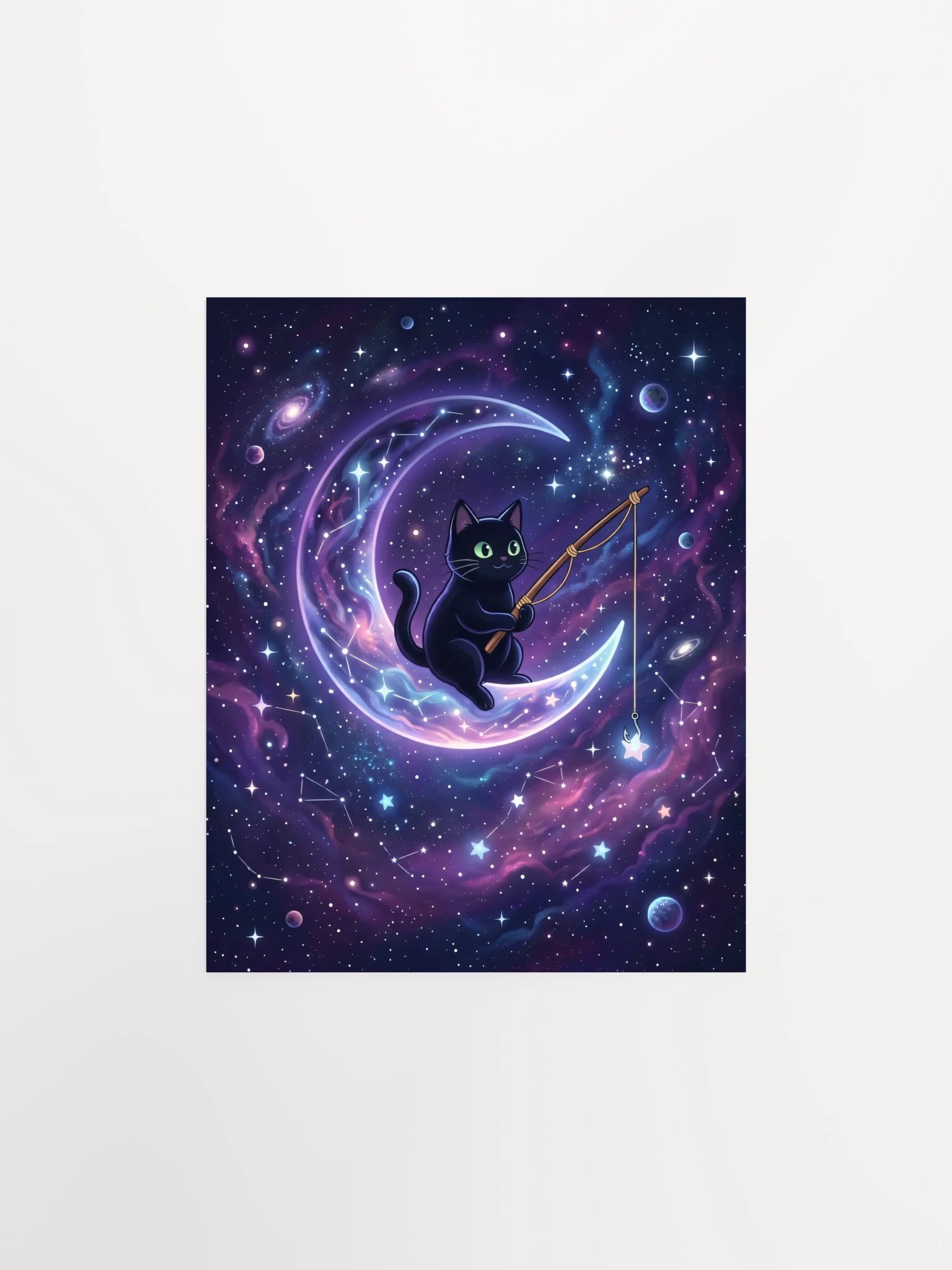 Moon Fishing Cat Poster product image (25)