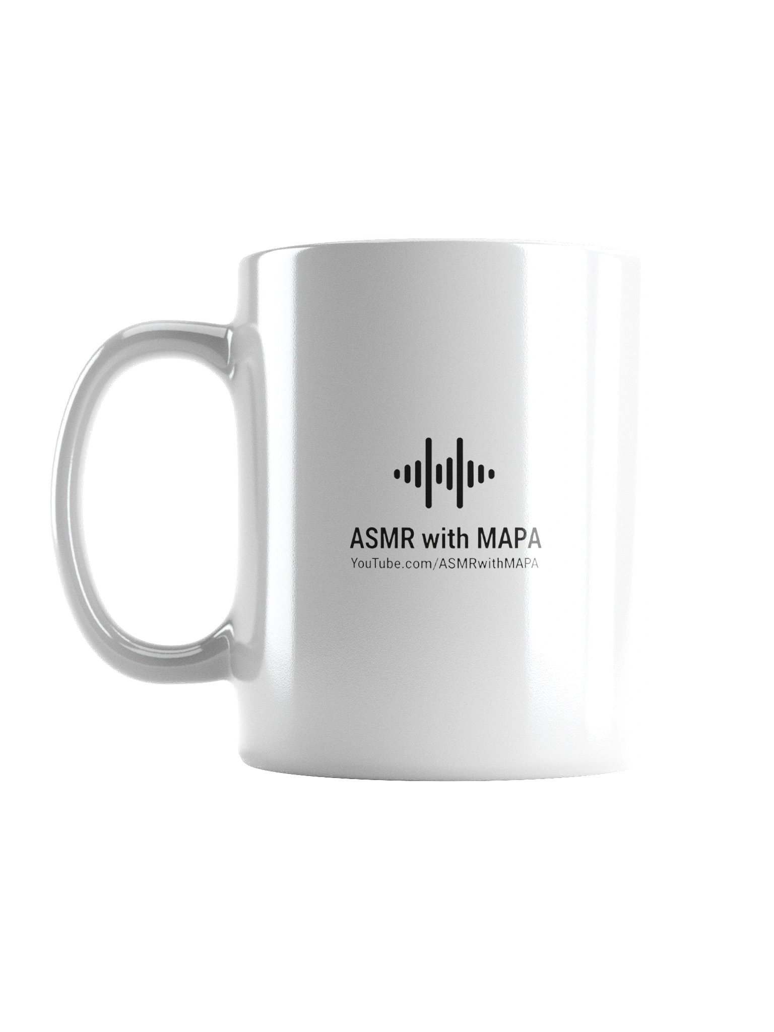 ASMR with MAPA White Mug – Black Soundwave Logo & Text (11oz, 15oz, 20oz) product image (1)