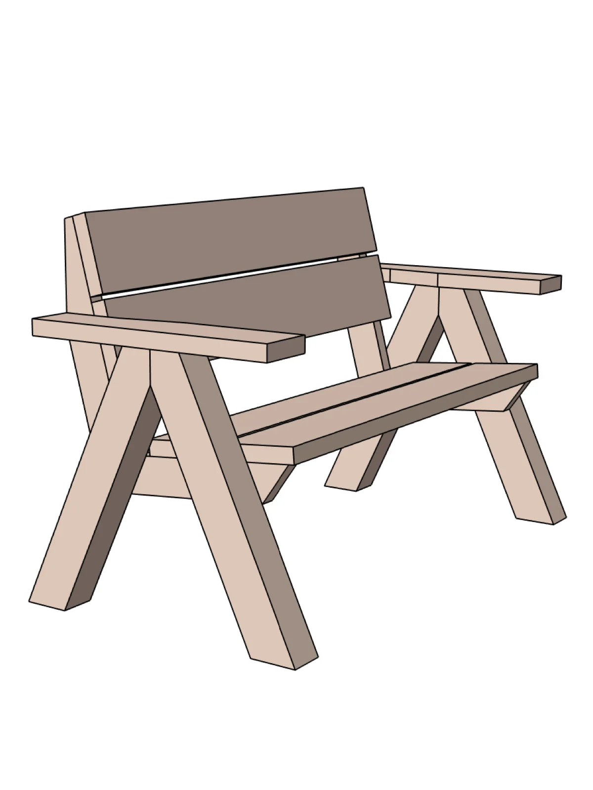 Outdoor Bench Plans - 4x4 A Frame product image (1)