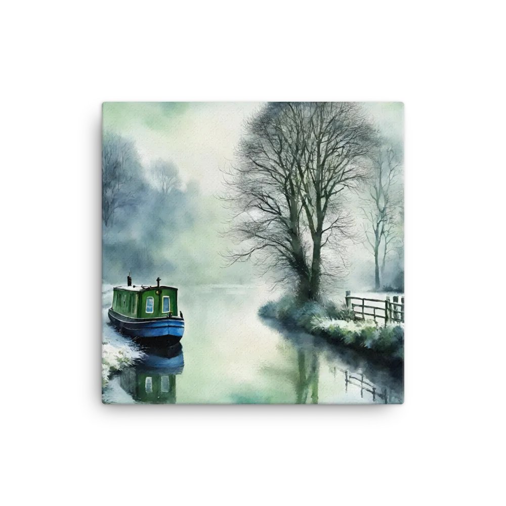 Narrow Boat In Winter Watercolour Wall Art product image (2)