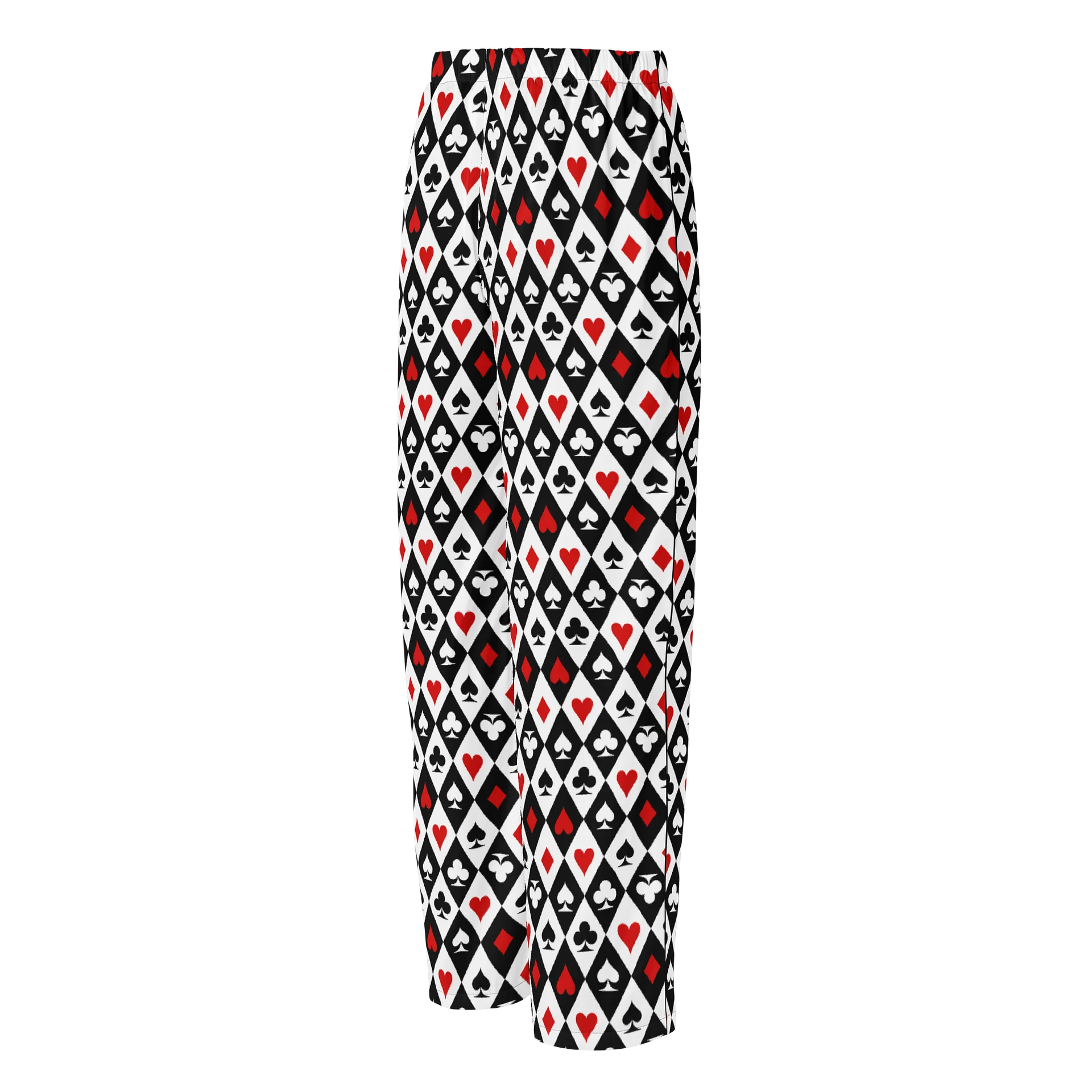 Retro Playing Card Suits Argyle All-Over Print Women's Pajama Pants product image (5)