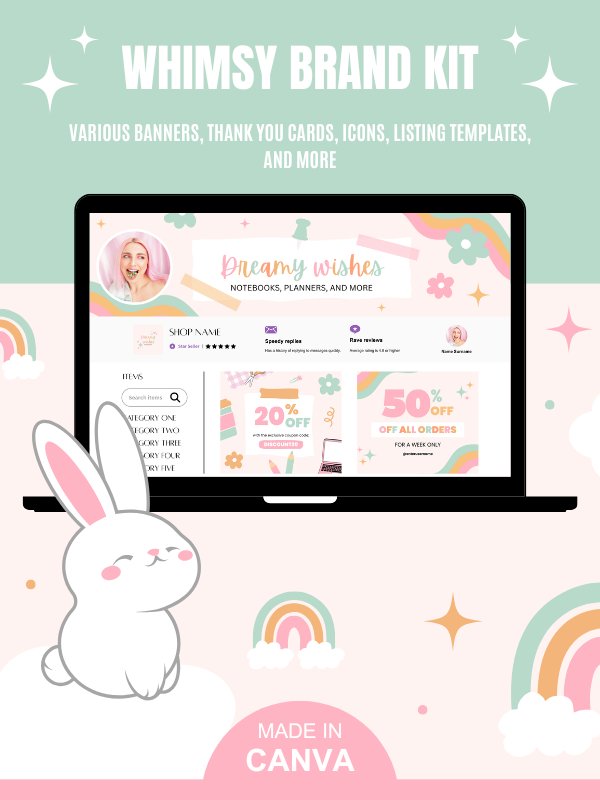 Whimsical MRR/PLR Etsy Banner Templates product image (10)