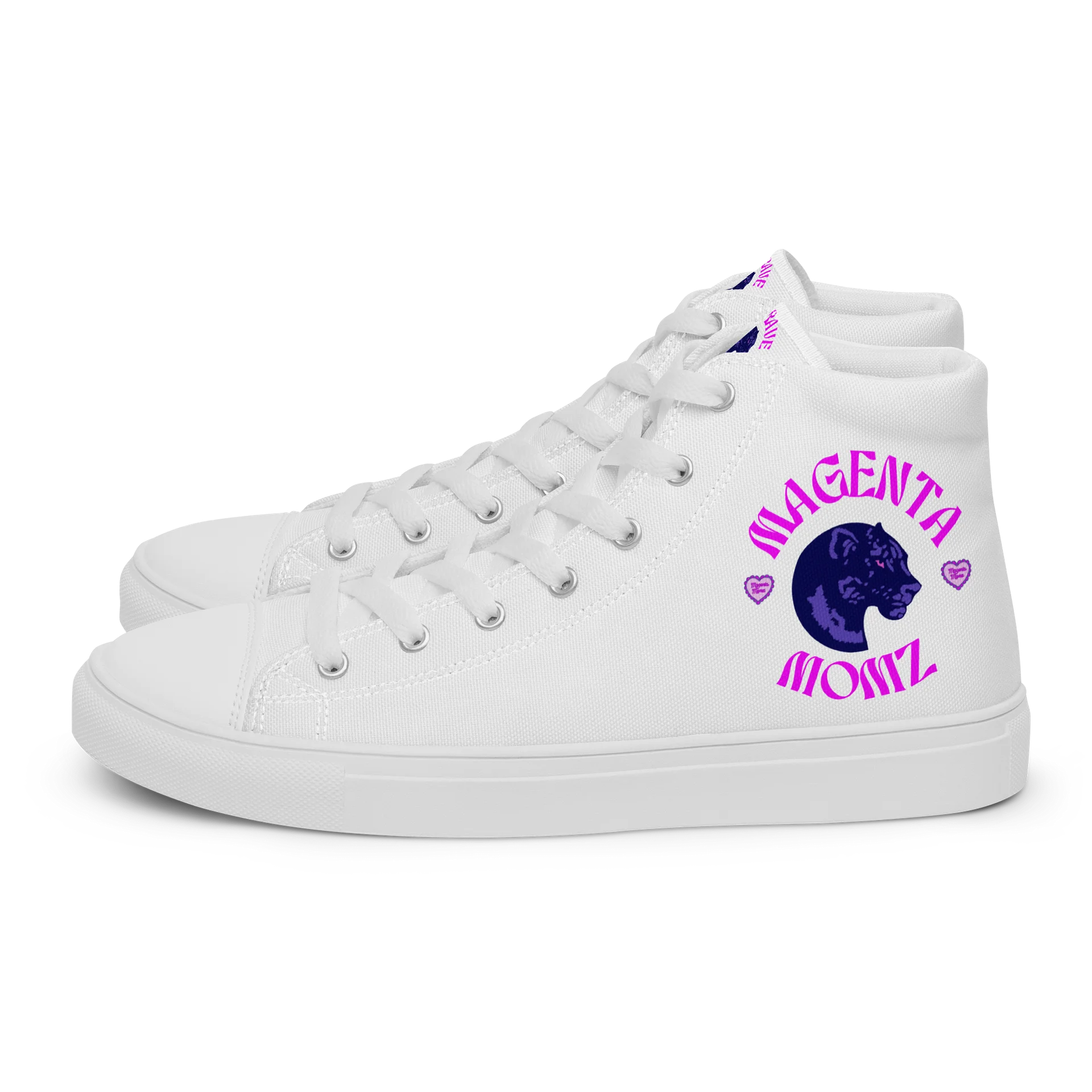 MAGENTA MOMZ PANTHER HEAD HI-TOP SNEAKERS product image (1)