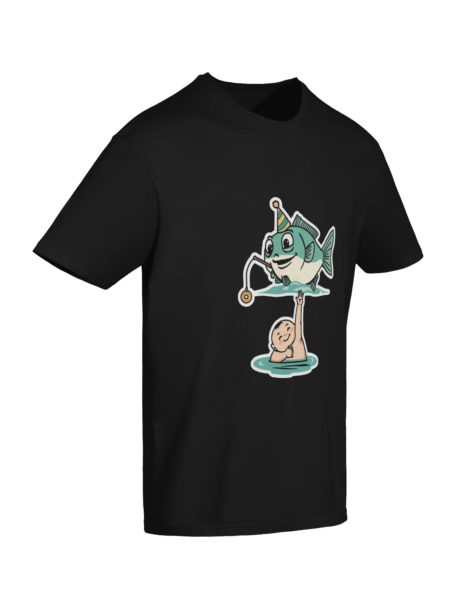 Funny Fishing Shirts – Fish Fishing for a Human With a Donut product image (6)