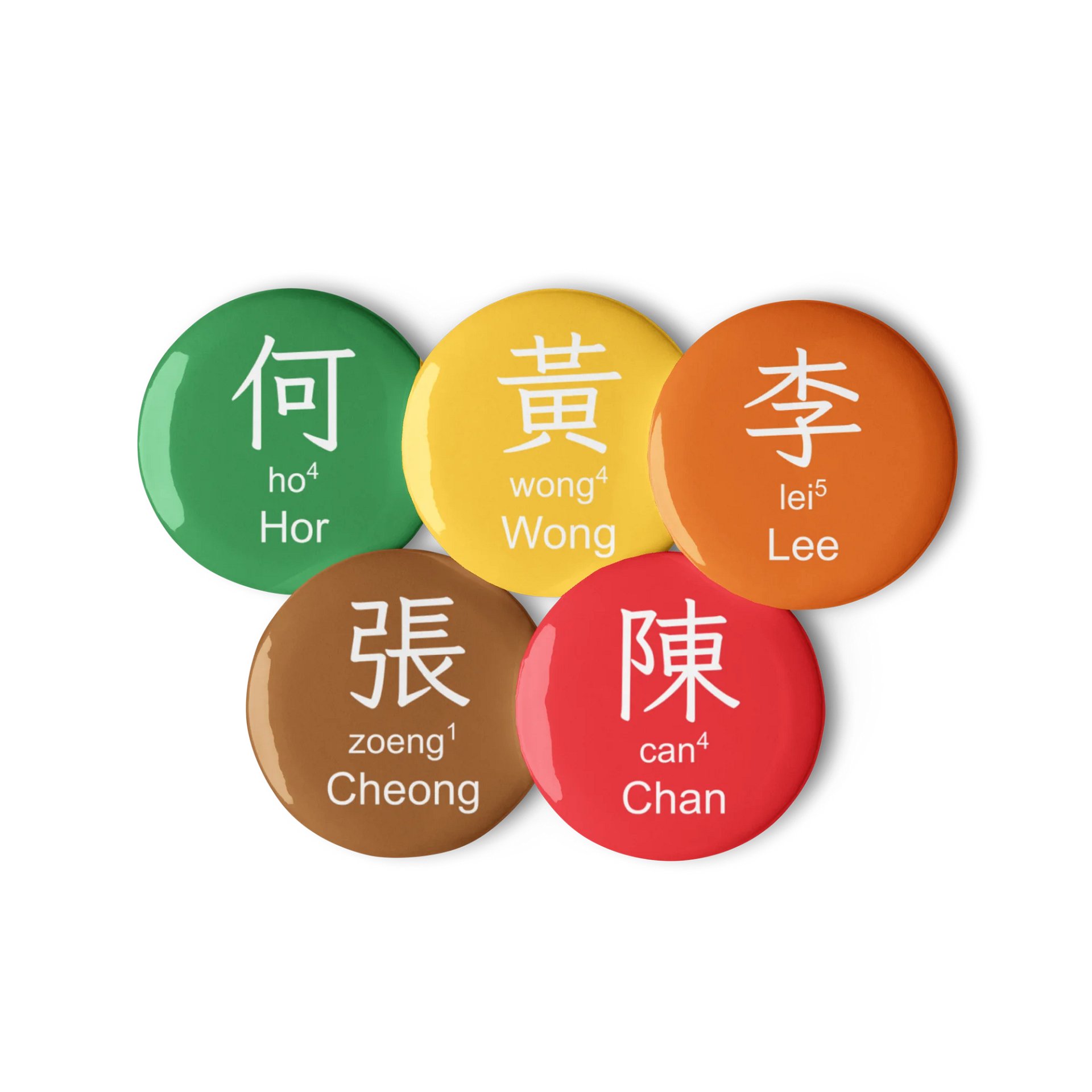 百家姓 Hundred Family Surnames Pin Buttons Set (Cantonese) [Series 1, Multicoloured] product image (1)