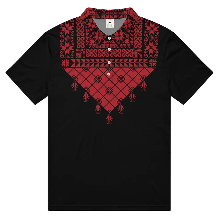 Red Tatreez Men's Slim Fit Polo product image (1)