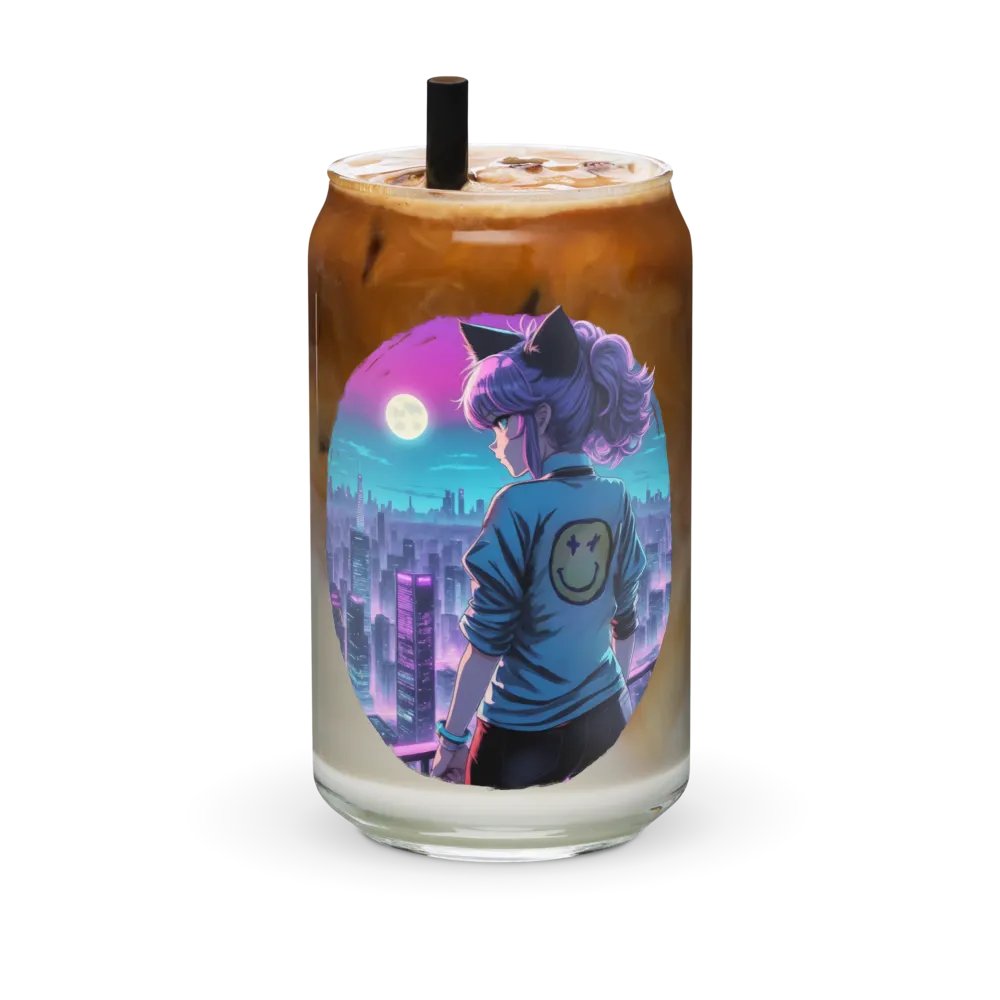 Anime Catgirl Rooftop Cool Can Drinking Glas product image (36)