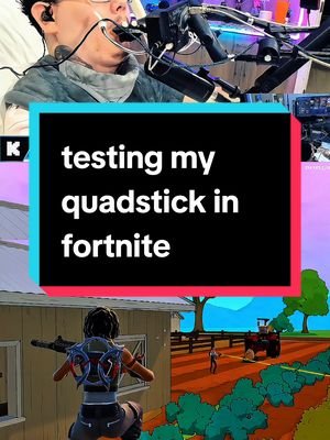 testing my quadstick in fortnite  I use QuadStick controller w/ mouth, sipping & puffing into different air sensors + chin button. Think of it like a joystick w/ 3 tubes harmonica attached at the end. Activating different combinations on the air sensors will simulate different button presses in game.  #fornite #forniteclips #quadstick #wheeledgamer 