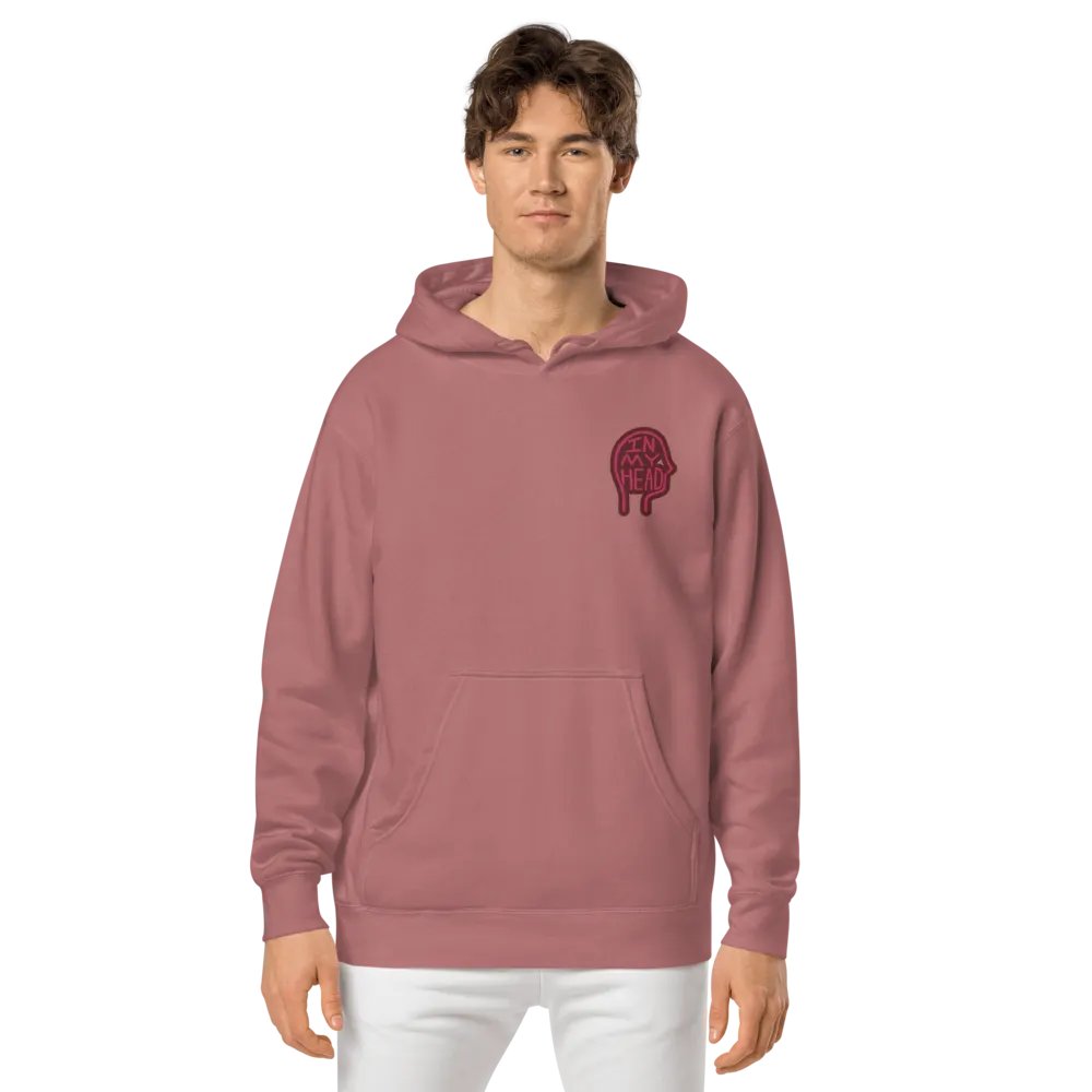 In My Head (L.C. rose design) embroidered pigment hoodie product image (2)