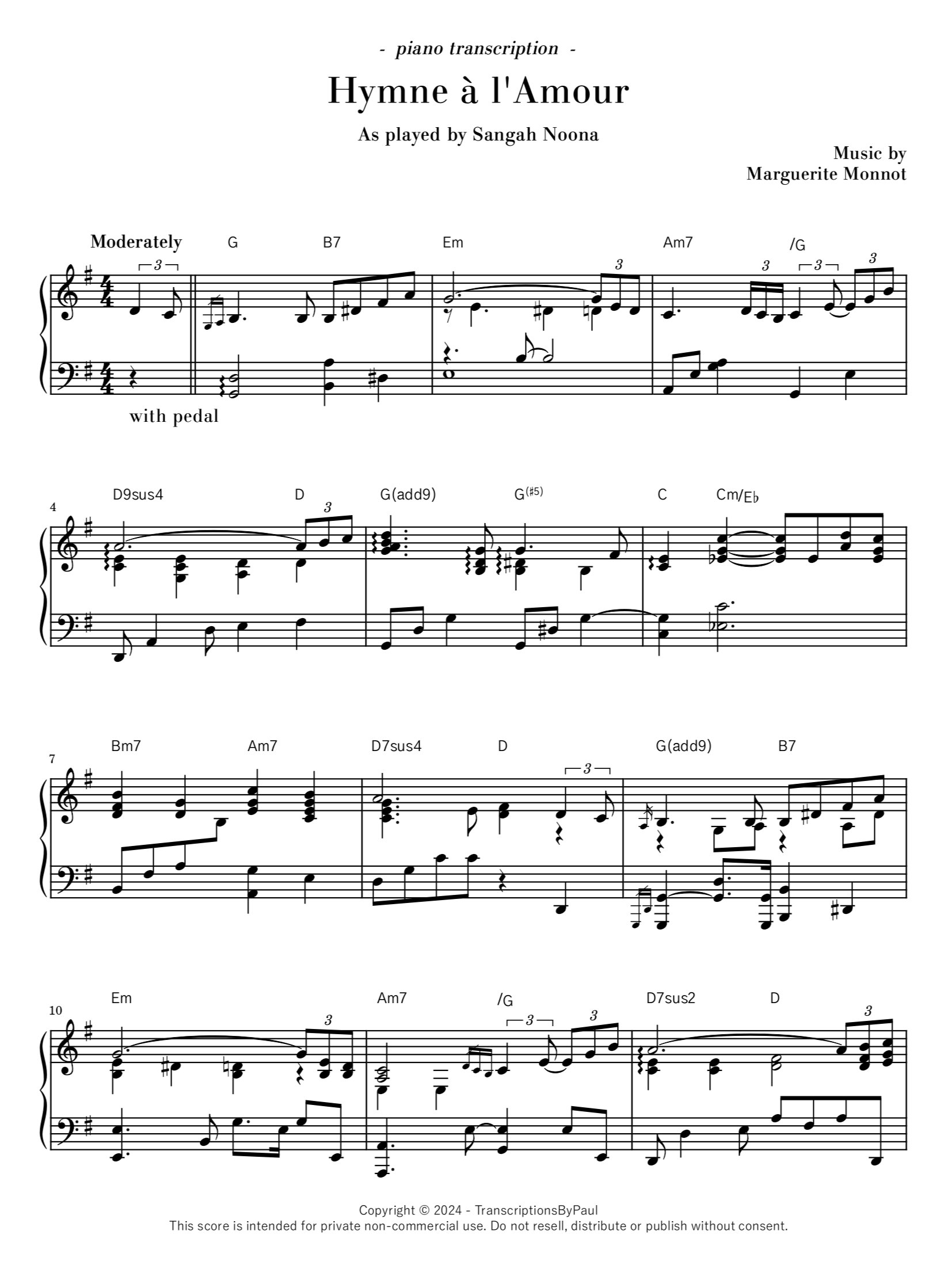 Hymne à l'Amour - Sangah Noona product image (1)
