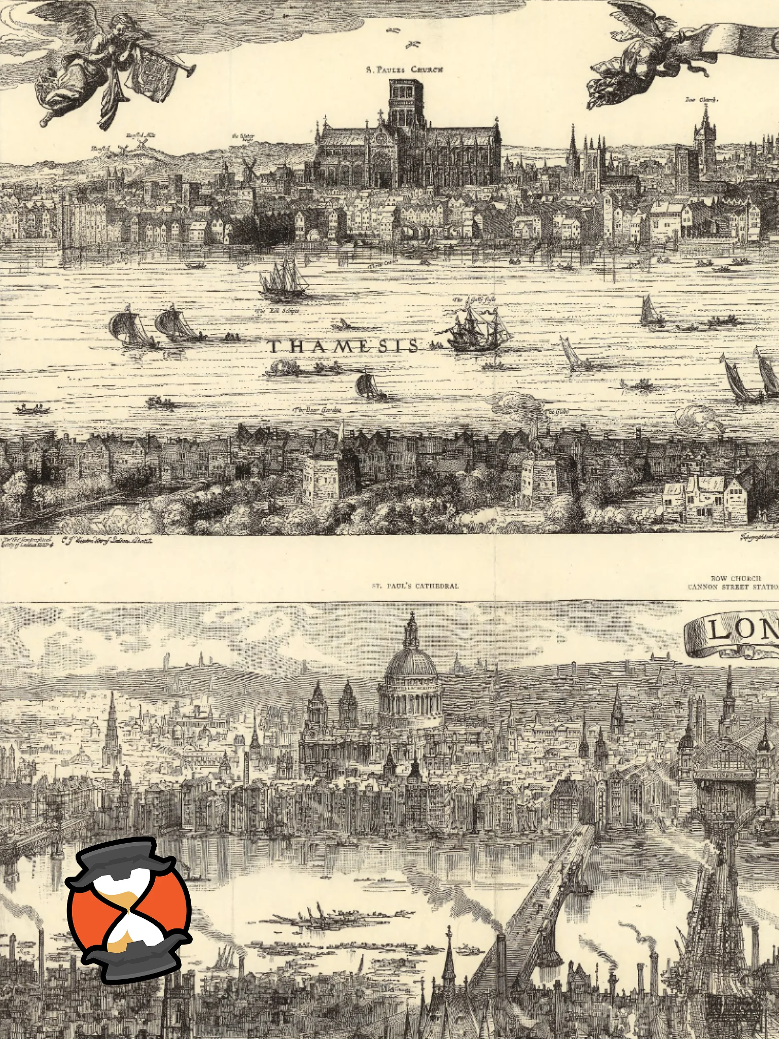 London 1616 vs. 1890 (Framed Poster Print) product image (2)