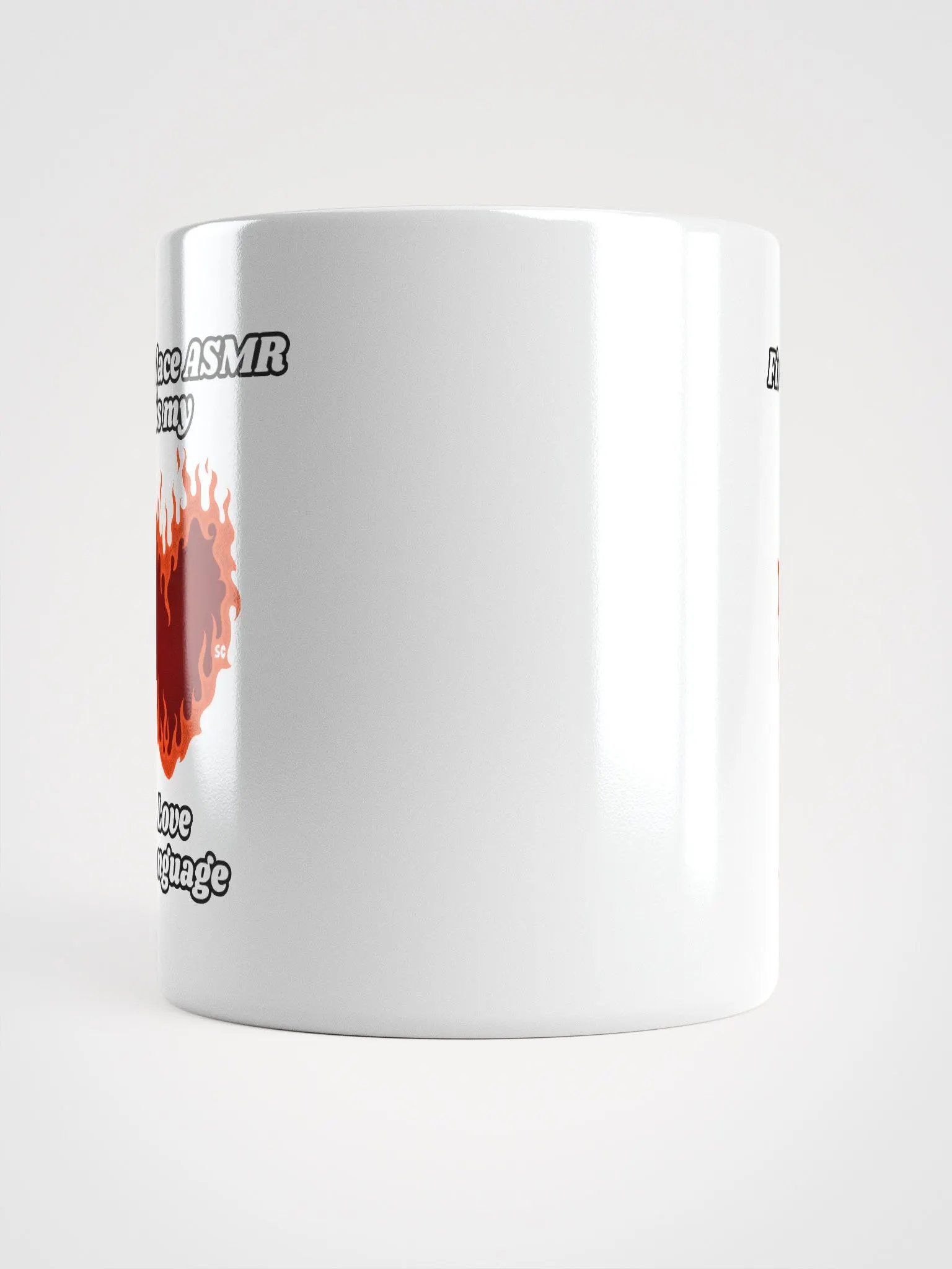 Flaming Heart - Fireplace ASMR is my Love Language | White Glossy Mug product image (5)
