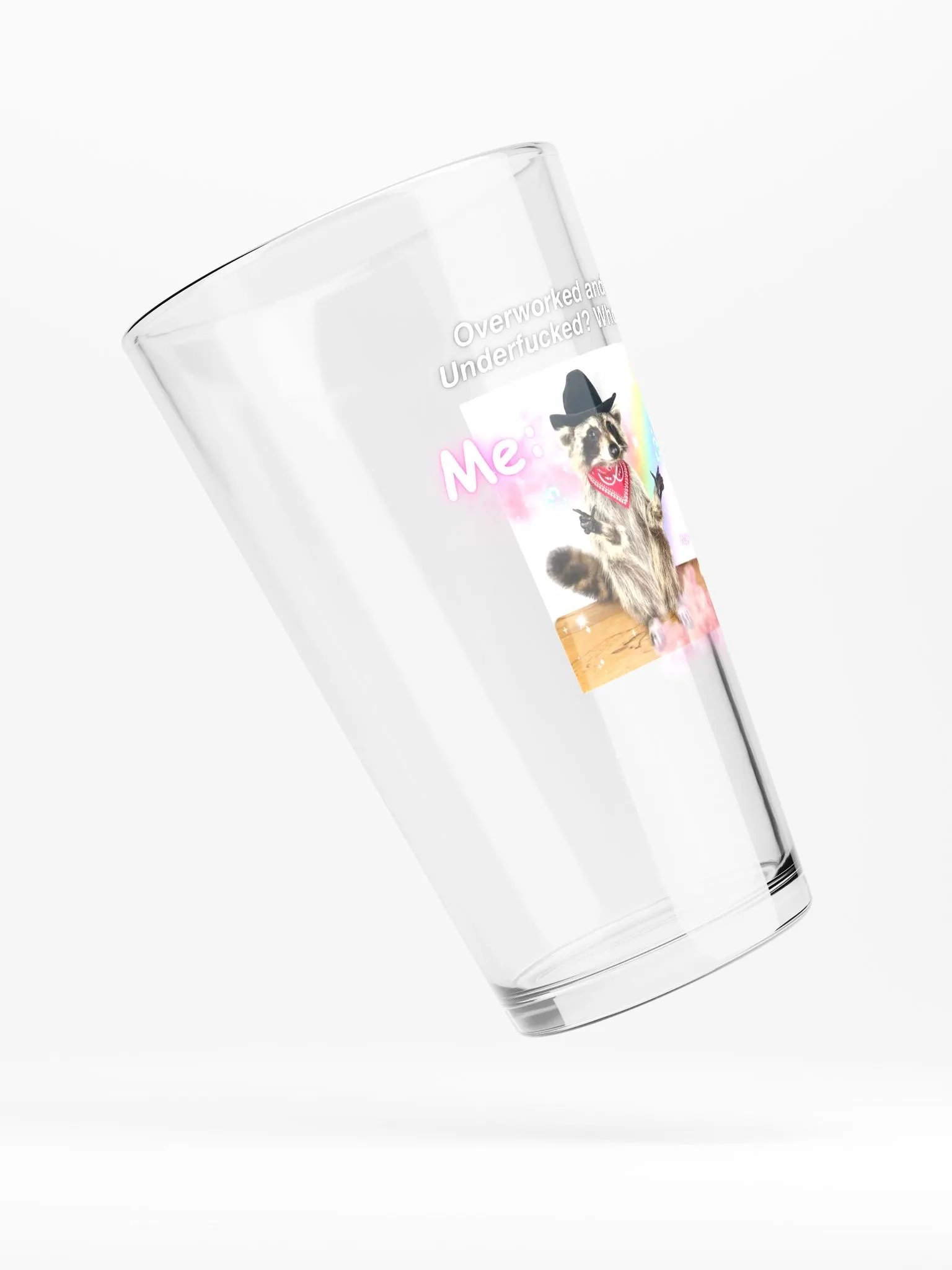 Overworked and Underfucked, Raccoon Cowboy, Glass product image (4)