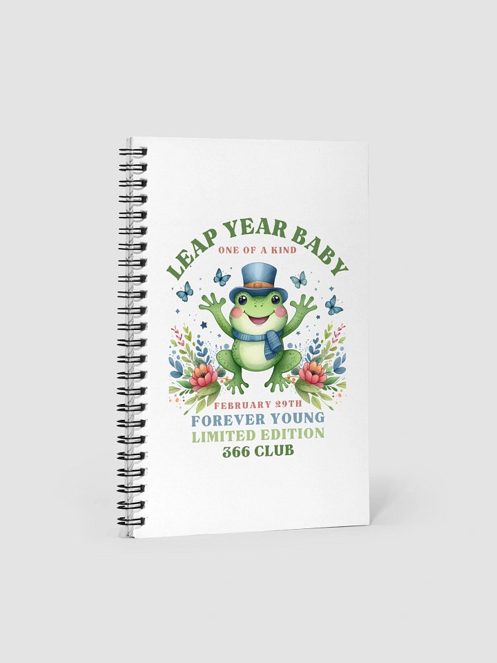 Leap Year Frog Spiral Notebook February 29th Birthday Party Keepsake Leapers 366 Club product image (1)