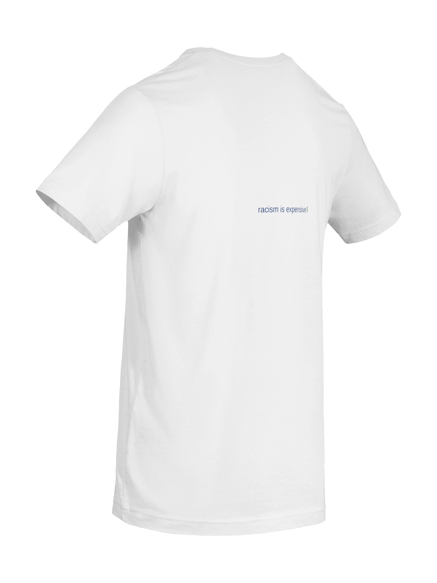 Racism Is Expensive — Minimal Tee (Back Print) (Light Colors) product image (8)
