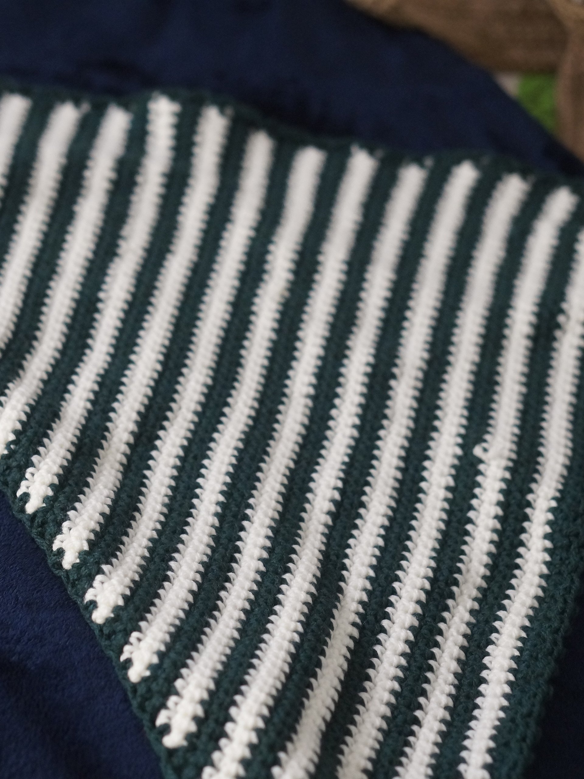 Striped asymmetrical scarf Crochet pattern product image (4)